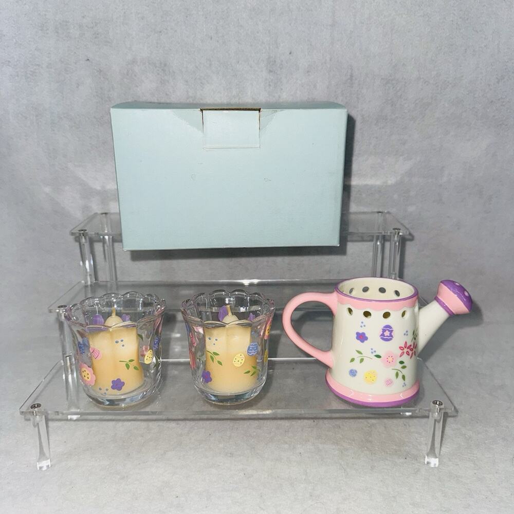 NIB New PartyLite Easter Gift Set Rare Retired P9283 3 Piece Set Hand Painted